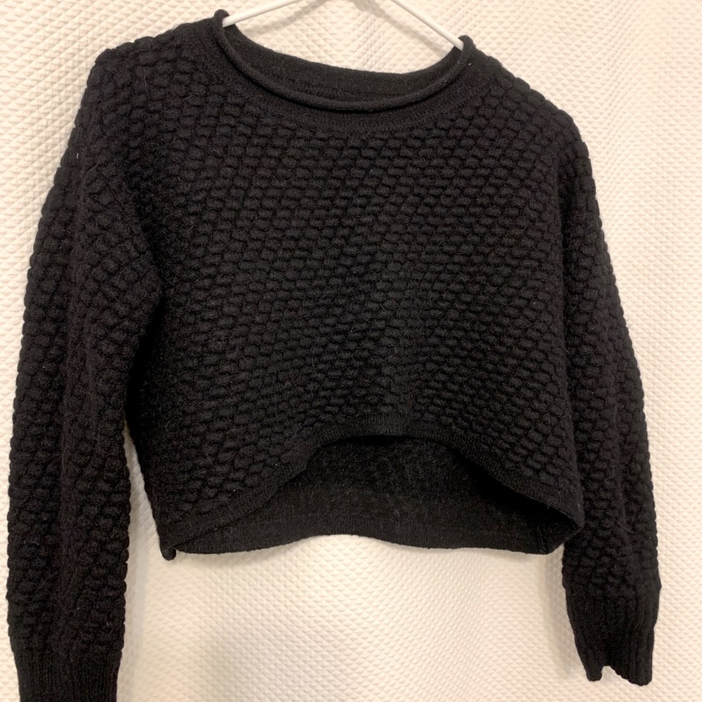 Sarah Pacino alpaca/wool crop sweater